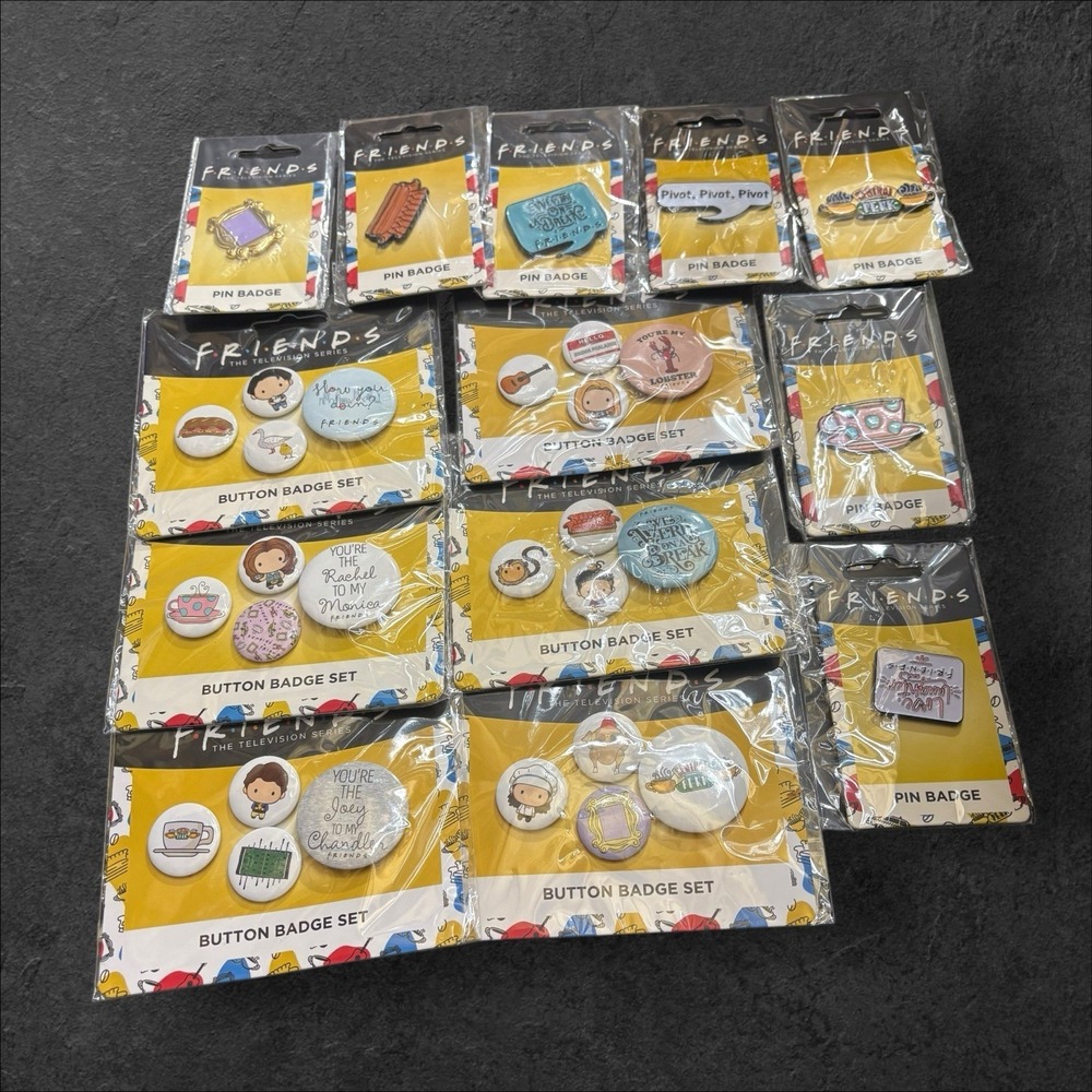 Huge New Lot of Friends TV Series Enamel Pin Badges Ross Rachel Phoebe Monica